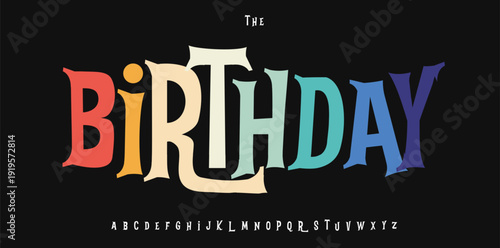 Irregular burtonesque font, playful whimsical alphabet, fun bold quirky typography for halloween and birthday headline. Cartoon gothic spooky typeface for funny mystical logo type. Vector typeset