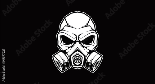 Gas mask illustration on dark background