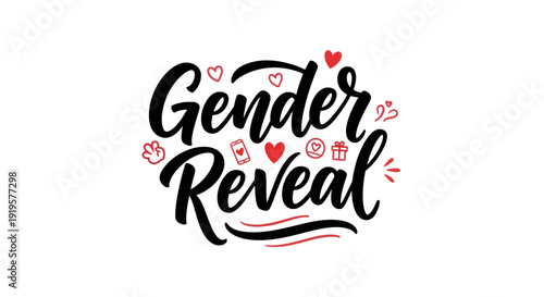 Gender reveal announcement illustration