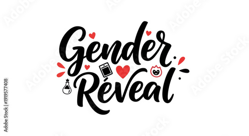 Gender reveal text design