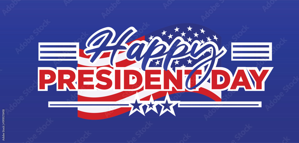 Ταπετσαρία Presidents day USA lettering banner