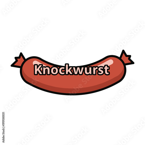 A playful cartoon depiction of a knockwurst sausage with a starry end