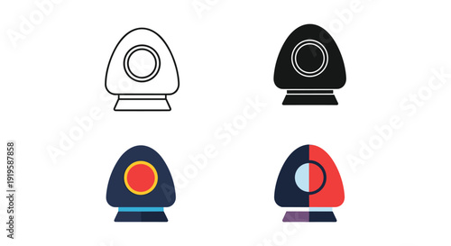 Four variations of a security camera with different color and design schemes
