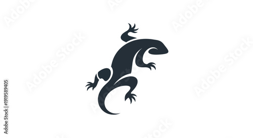 Silhouette lizard reptile icon illustration