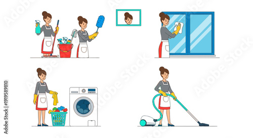 Stylized flat design of a diverse team working together on a creative business idea