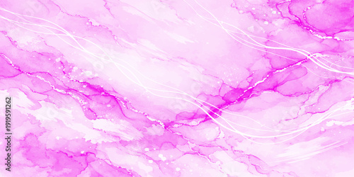 Abstract pink and purple watercolor background with water drops on a textured grunge paper pattern featuring light violet paint drips and a crumpled fabric material surface design