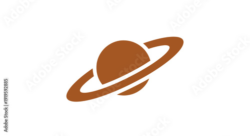 Saturn planet icon, cosmos, space, astronomy symbol, simple graphic design