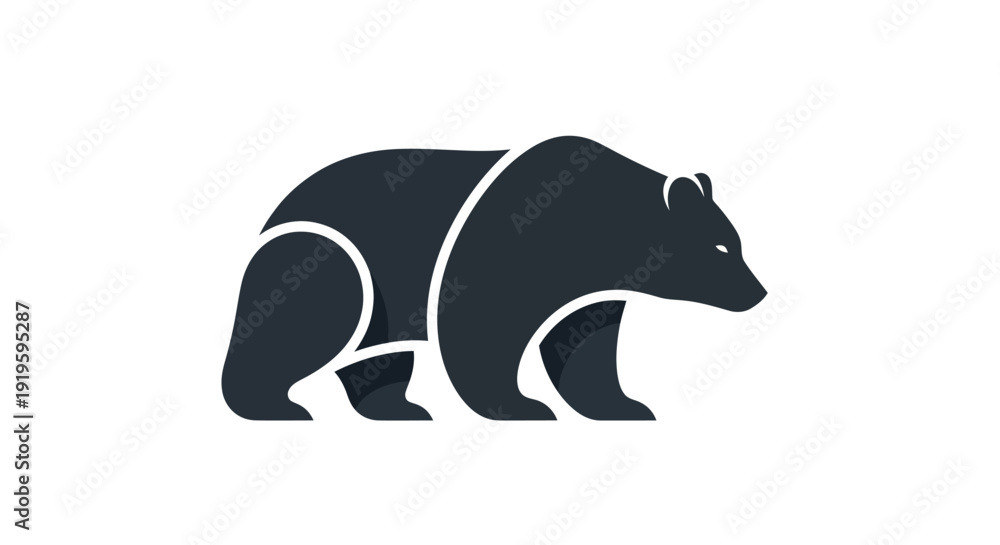 Fototapeta premium Stylized bear silhouette isolated illustration