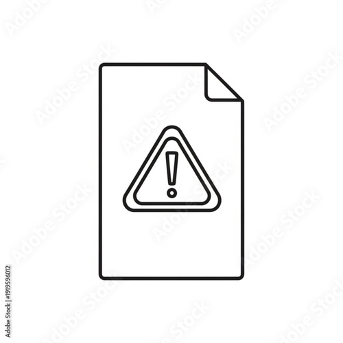 Free Download A vector graphic illustration of a document with a warning sign - GFXLoad