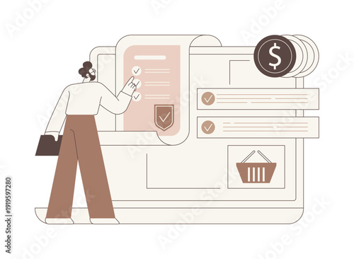 Buy license isolated cartoon vector illustrations.