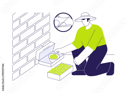 Rodenticides abstract concept vector illustration.