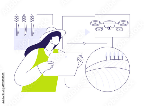 Aerial imagery drones isolated cartoon vector illustrations.