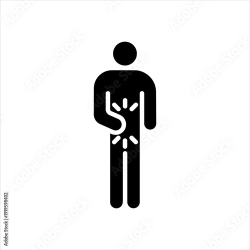 Stomach Pain Icon Abdominal Pain Medical Symbol Vector vector illustration