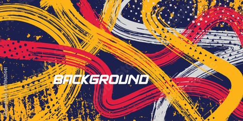 Brush stroke grunge abstract background.Abstract sport background with halftone texture.Brush Stroke Illustration