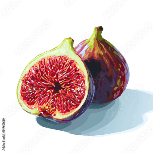 Minimalist 2D vector icon representation of a Fig, displayed on a pure white background