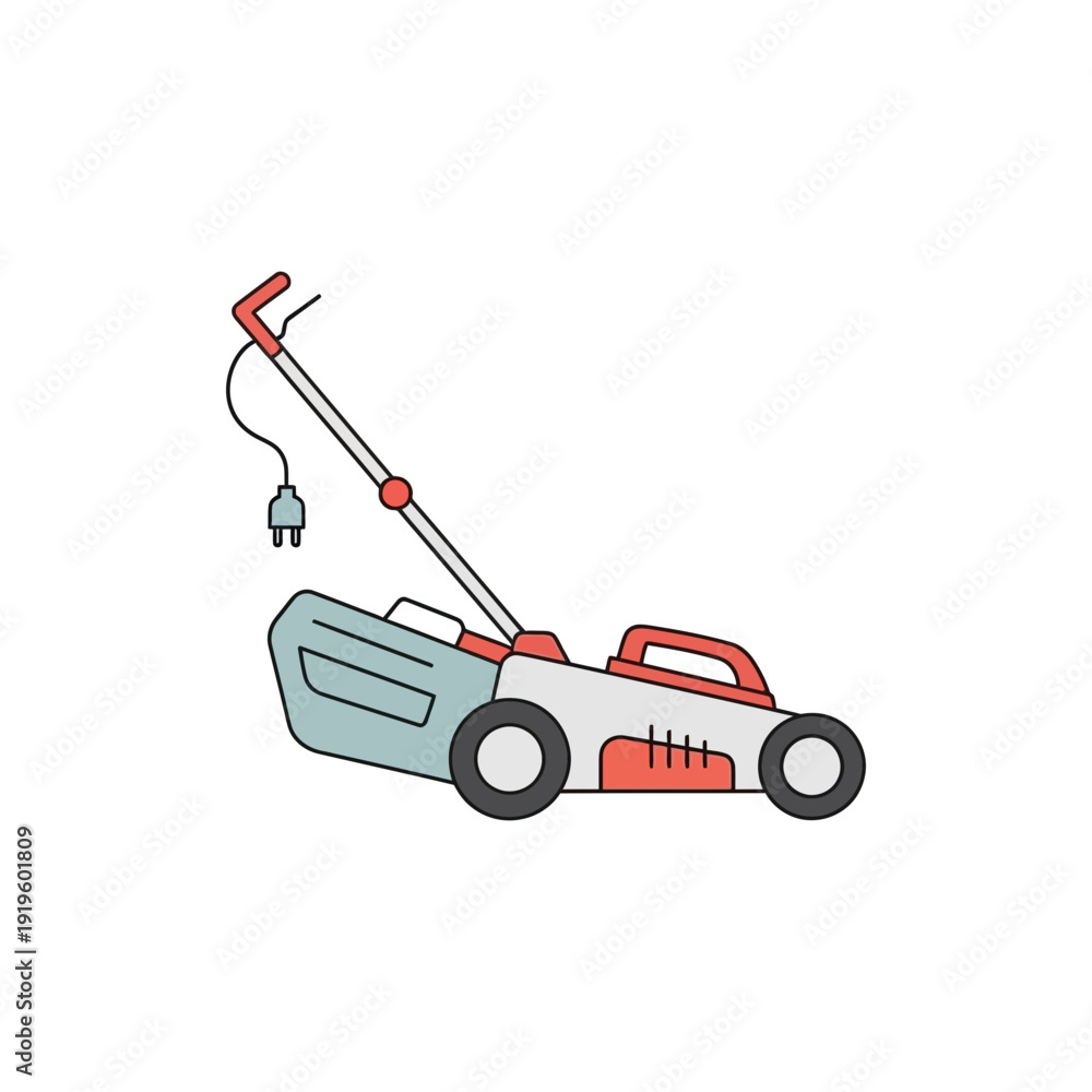 Naklejka premium Electric Lawnmower Eco Friendly Garden Tool Icon