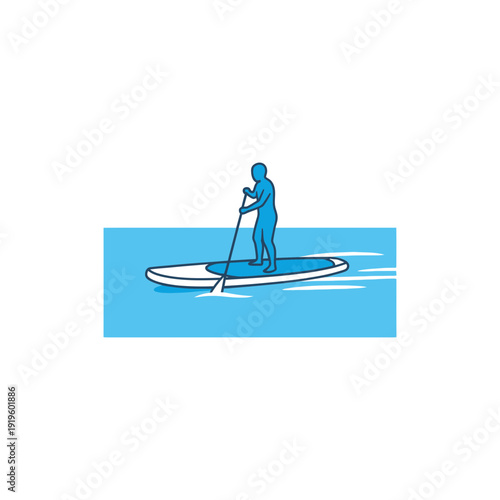 Person Paddleboarding Symbol of Clean Water