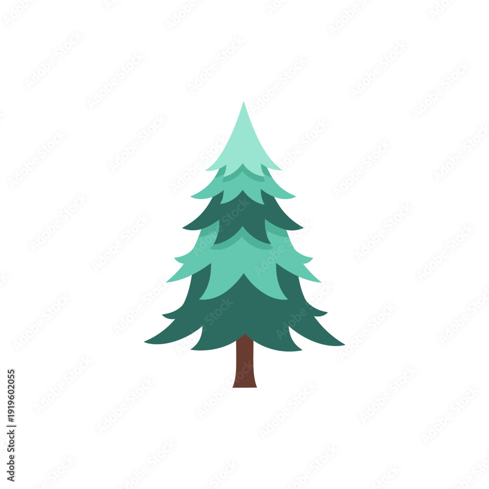 Obraz premium Stylized Pine Tree Minimal Evergreen Icon