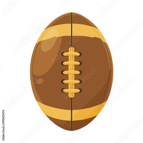 Minimal 2D flat vector of a Rugby Ball, icon-style illustration on a white background