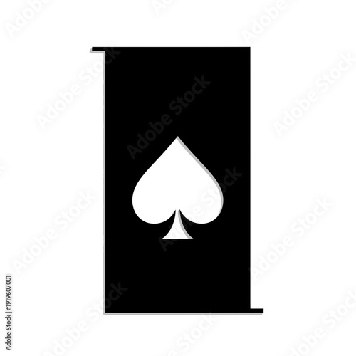 Black Spade Card Icon - Minimalist Design