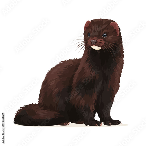 Tableau sur toile Mink, illustrated as a clean 2D flat vector icon isolated on a white background