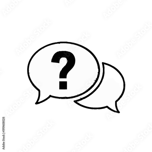 Question Mark in Speech Bubble for Communication and Inquiry, isolated white background