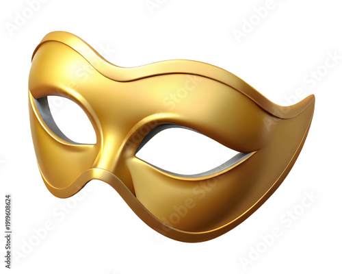 A shiny gold masquerade ball mask