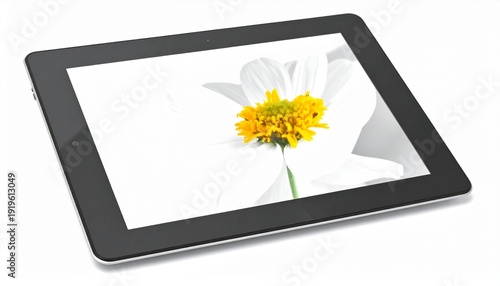 Wallpaper Mural Sleek tablet displaying a vibrant flower on its screen. Torontodigital.ca