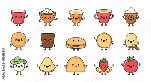 Cartoon food characters collection