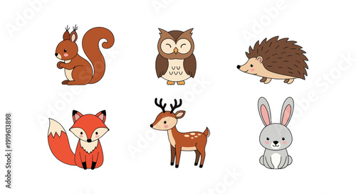 Cartoon forest animals illustration