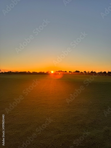 Sunset on golf course 