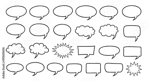 speech bubbles collection, communication concept, dialog design, comic elements