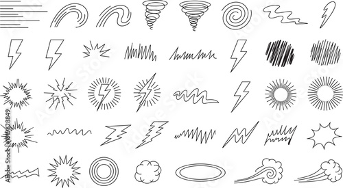 Collection of various fingerprint and storm patterns