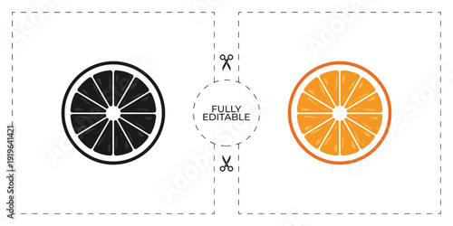 Orange Slice Shadow Matching Game Educational Vector