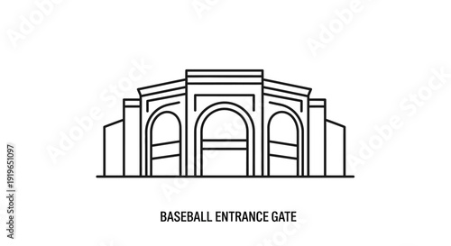 Baseball Stadium Entrance Gate Structure.