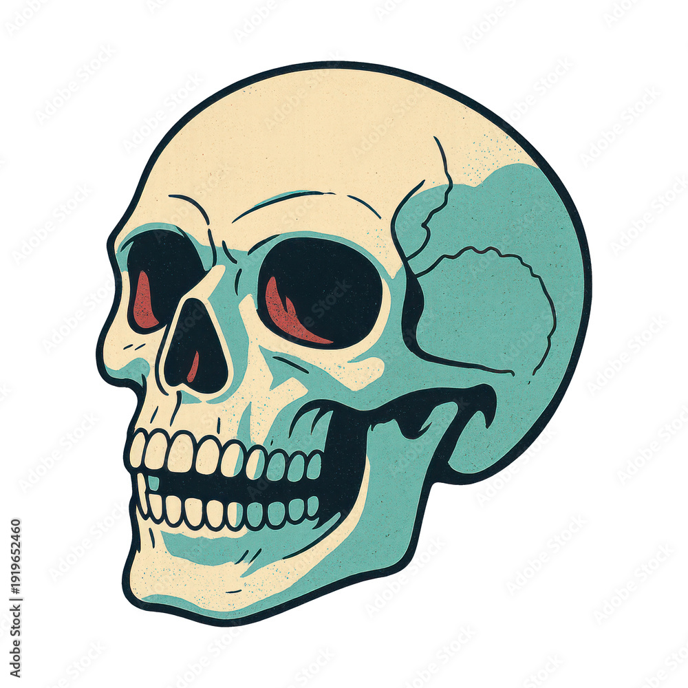 Obraz premium PNG Vintage skull illustration design