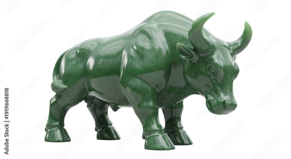 Fototapeta premium Jade Bull Sculpture Symbol of Strength