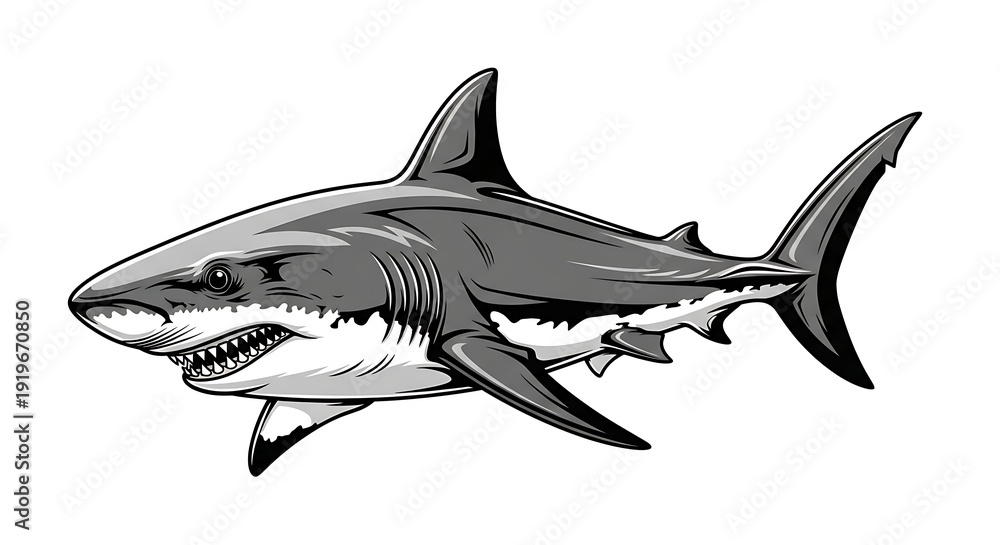 Fototapeta premium Shark Illustration