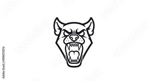 Furious Wolf Head Illustration.