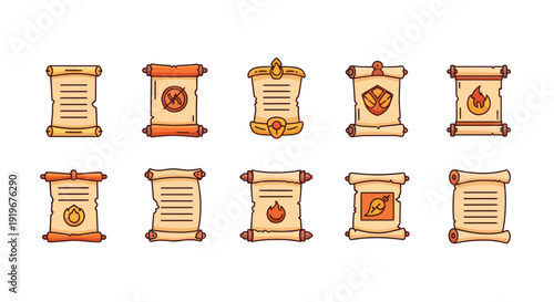 Scrolls icon set