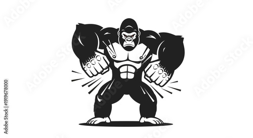 Muscular Gorilla Illustration.