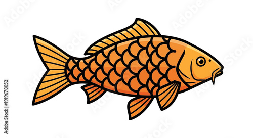 Orange Koi Fish Side.