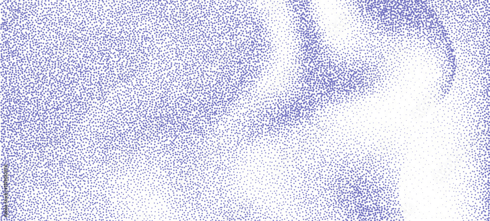 Fotografia Stipple effect ultramarine blue wavy dots pattern grainy texture background