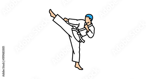 Man in Karate Pose.