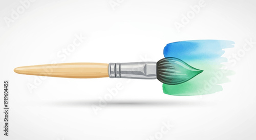 Paint Brush with Colors.