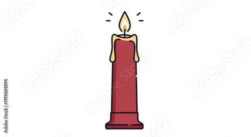 Red Burning Wax Candle.