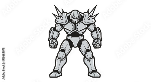 Robot Cartoon Character Illustration.