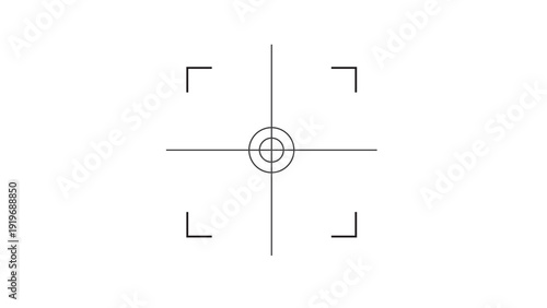 Cuadro en lienzo Camera viewfinder crosshair with target and corner markers, minimalist graphic f