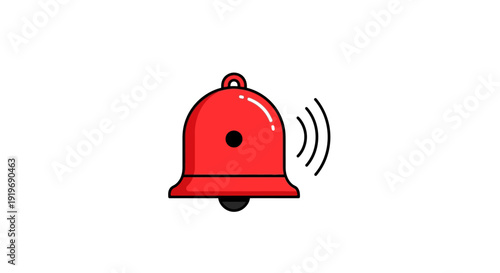 Red Alarm Bell Icon.