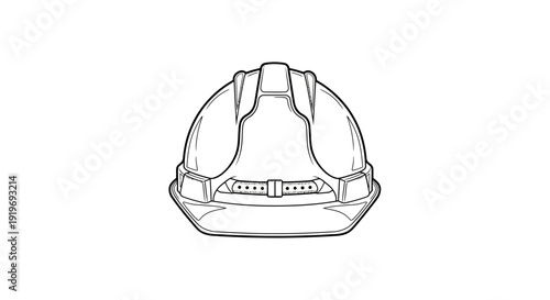 Hard Hat Icon Vector Illustration - Safety Equipment for Construction and Industry